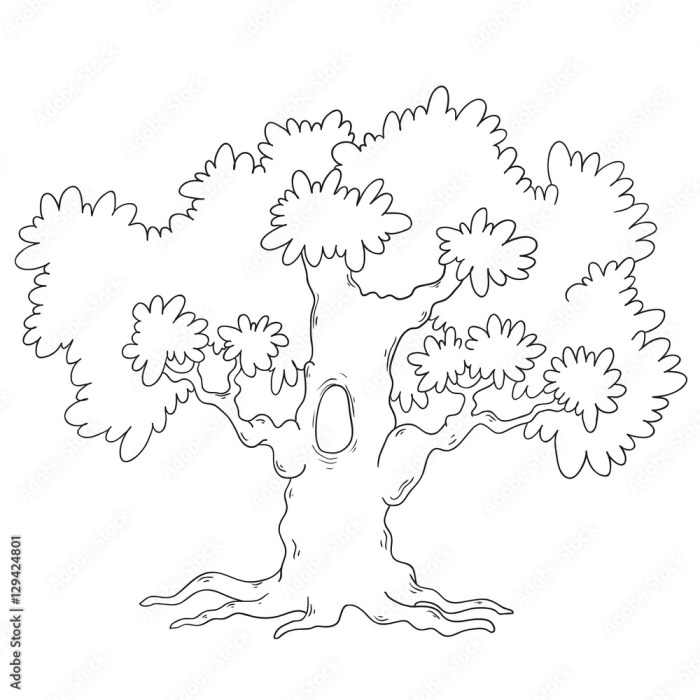 Coloring book pages trees