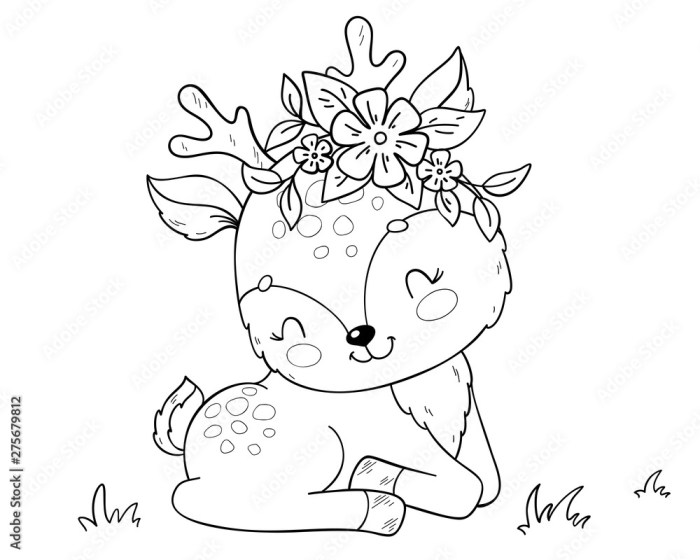 Cute Animal Coloring Pages Deer