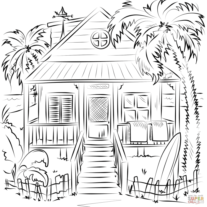 House coloring book pages