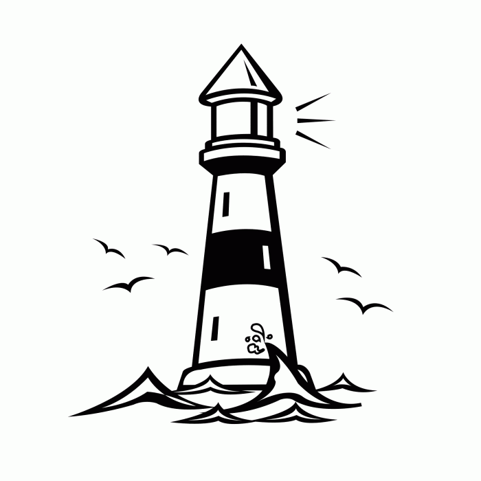 Lighthouse coloring book pages