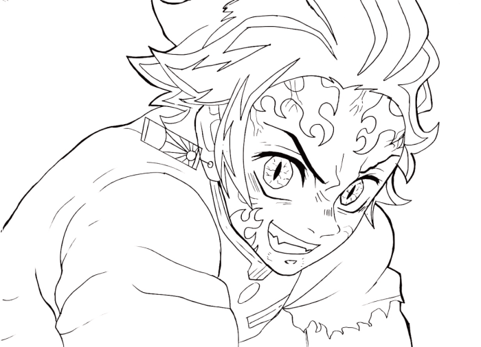 Anime coloring pages tanjiro