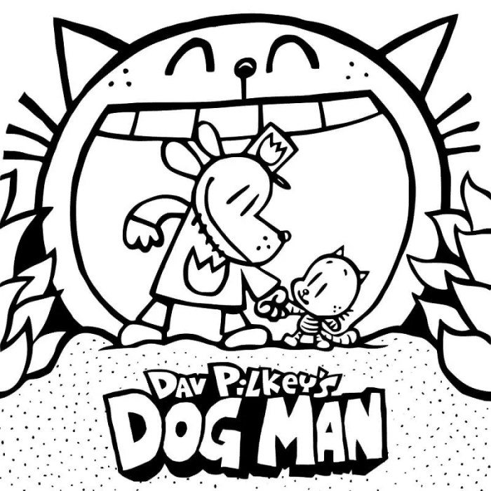 Dog man coloring book