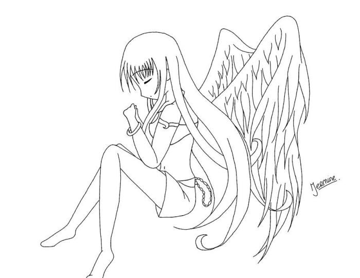 Anime female emo coloring pages