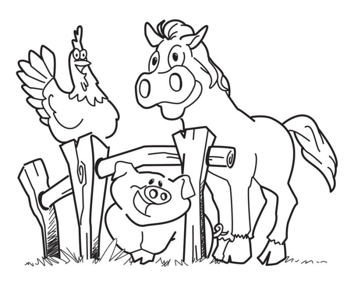 Coloring pages for kids farm animals