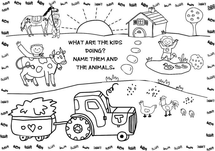 Farm animal coloring pages for preschoolers