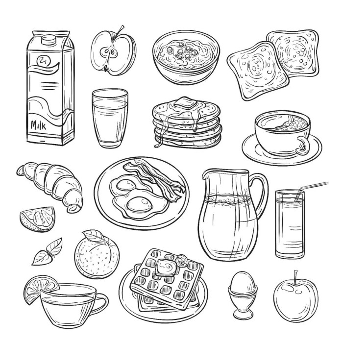 Food and snacks coloring book