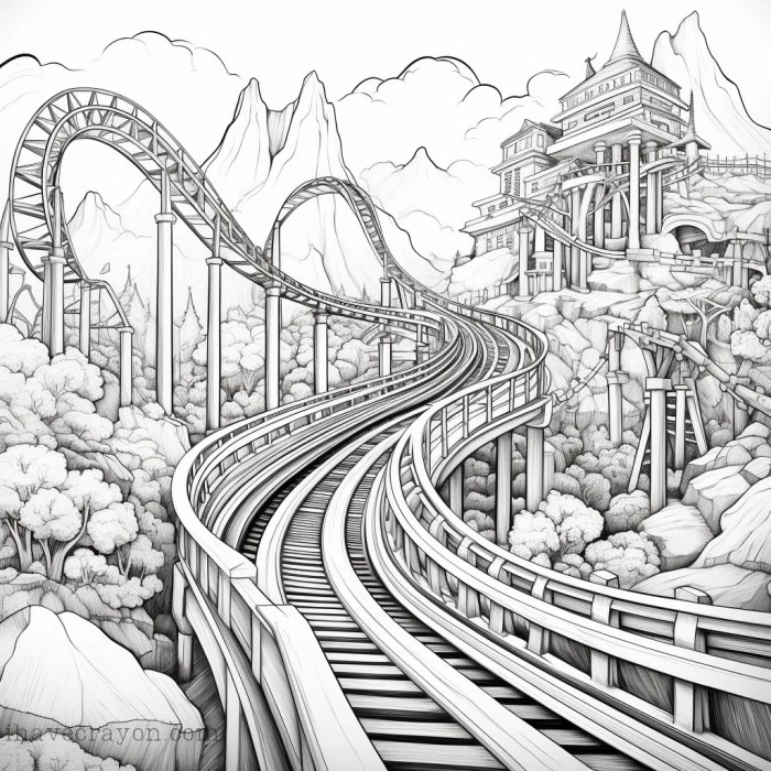 Roller coaster coloring book