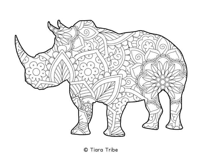 Coloring Page to Print of Animal Mandala