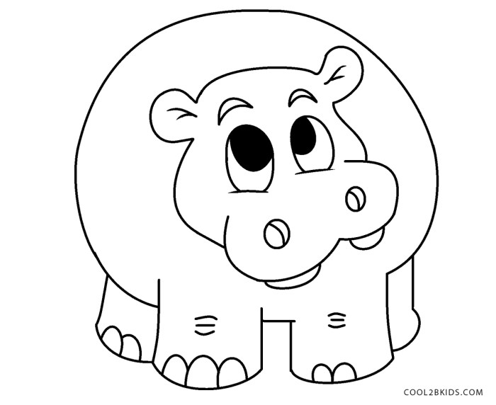 Simple zoo animal coloring pages