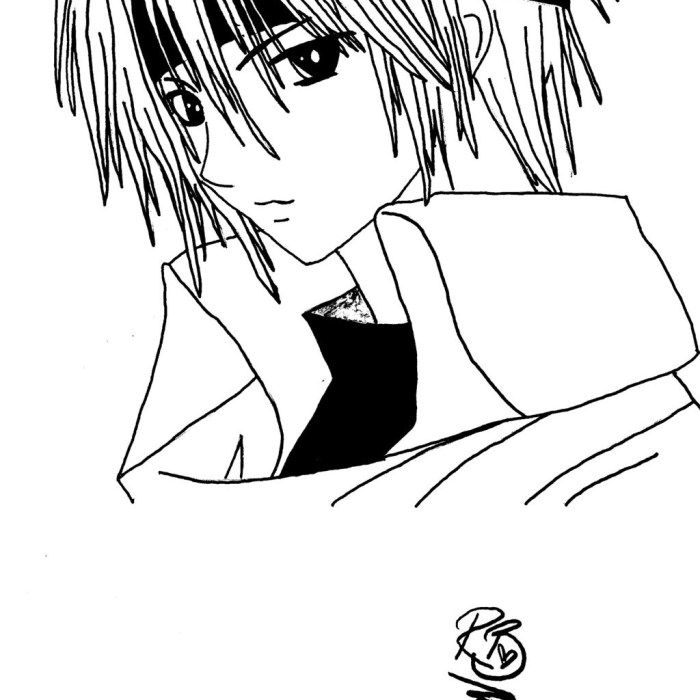 Anime coloring sheets for boys