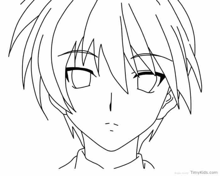 Anime boy coloring book