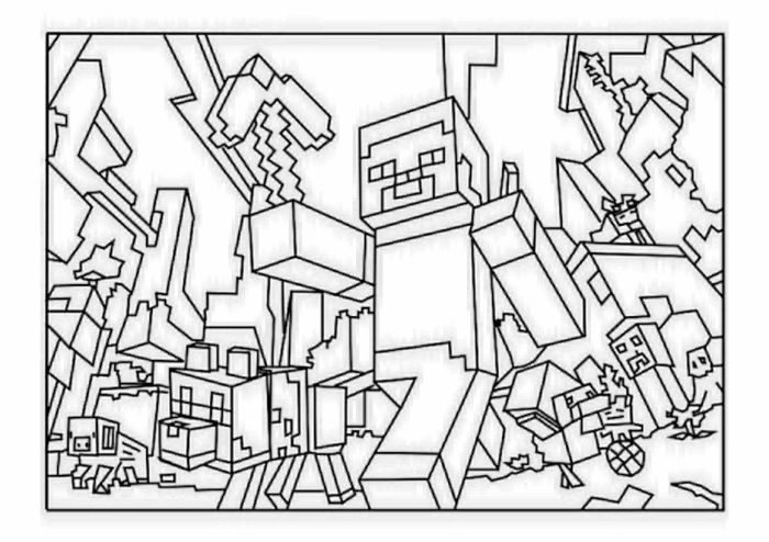 Minecraft coloring book pages