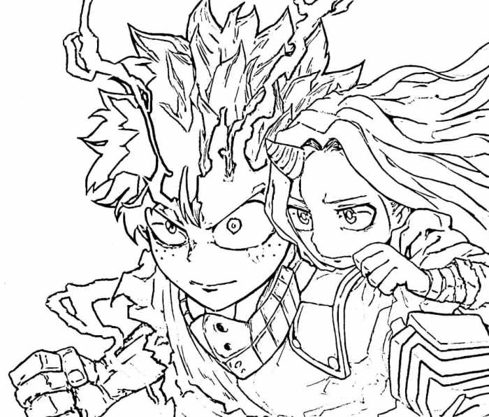 Anime coloring pages deku