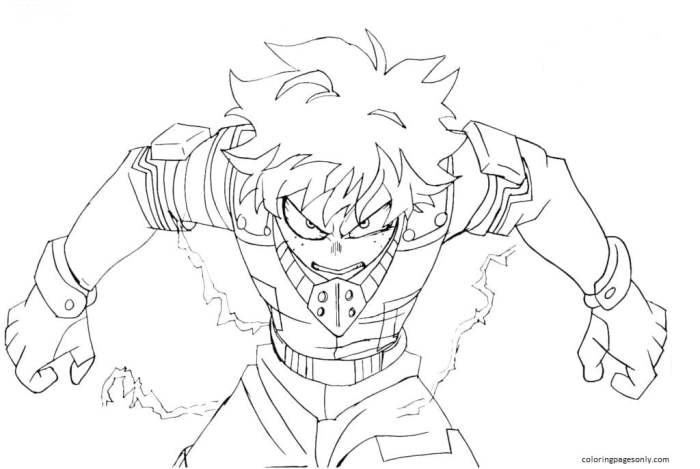 Anime coloring pages deku