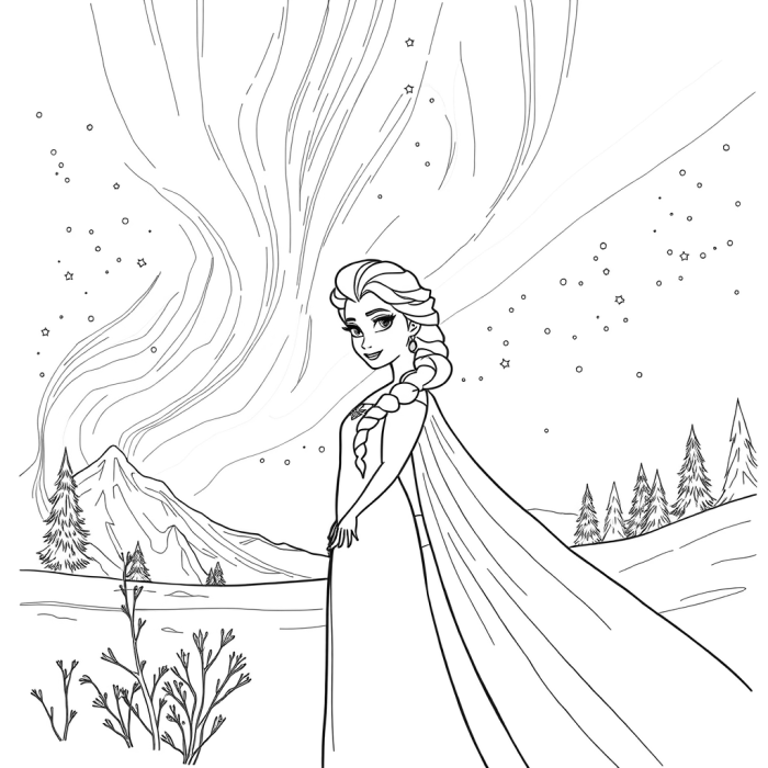 Anime elsa coloring page