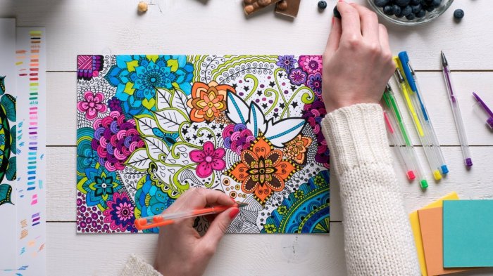 Coloring books for elderly