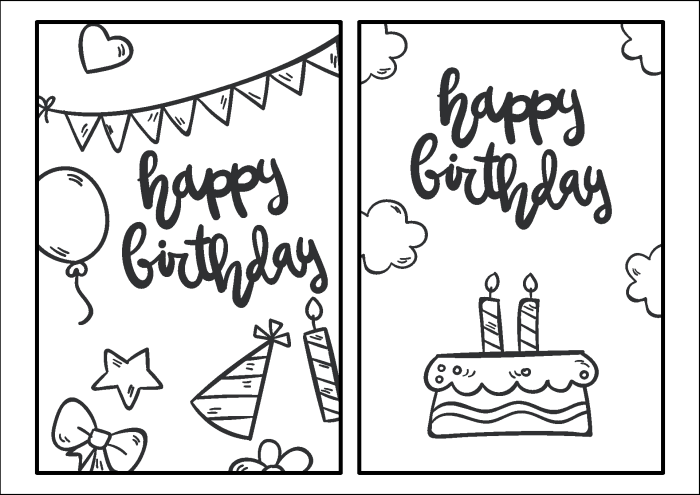 Birthday coloring book pages