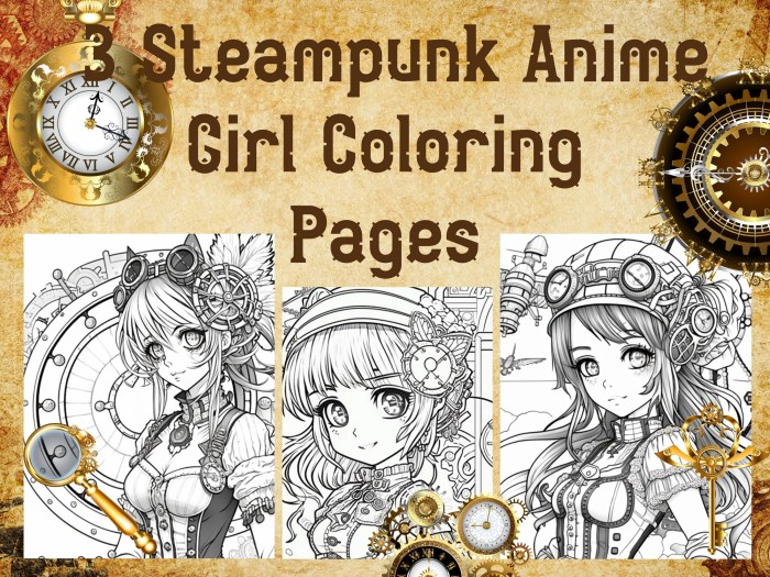 Anime coloring pages steampunk