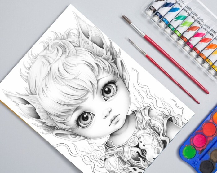 Anime fire fairy coloring pages