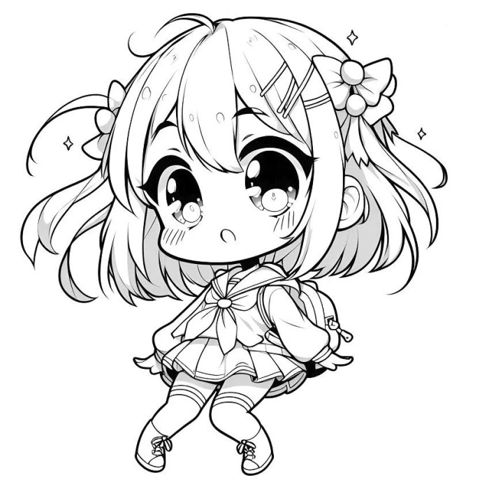 Anime chibi coloring pages for girls