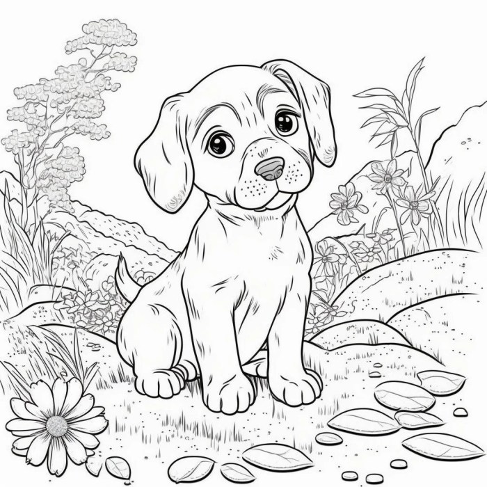 Dog coloring book pages