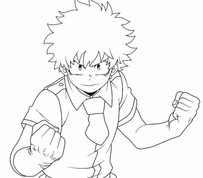 Anime coloring pages deku