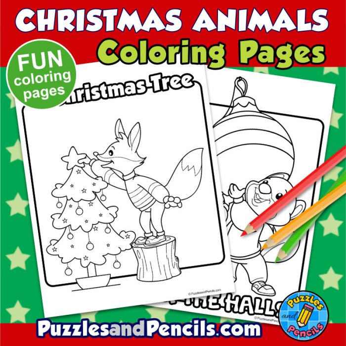 Christmas coloring pages animal