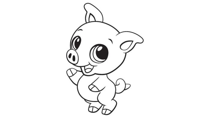 Coloring pages of baby farm animals pigs