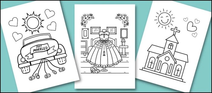 Wedding coloring book printable