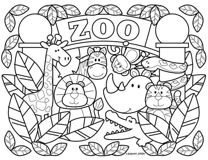 Animal baby zoo coloring pages