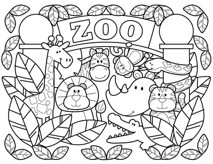 Animal baby zoo coloring pages