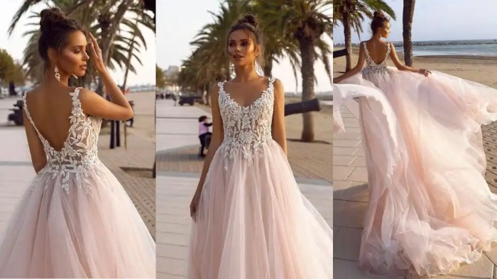 Pink ball gown wedding dress