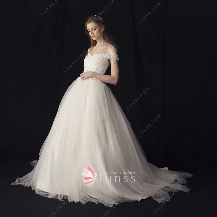 Off-the-Shoulder Tulle Wedding Dresses