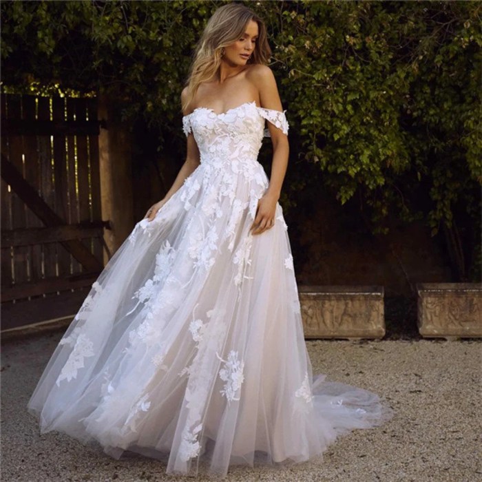 Off the shoulder ball gown wedding dresses