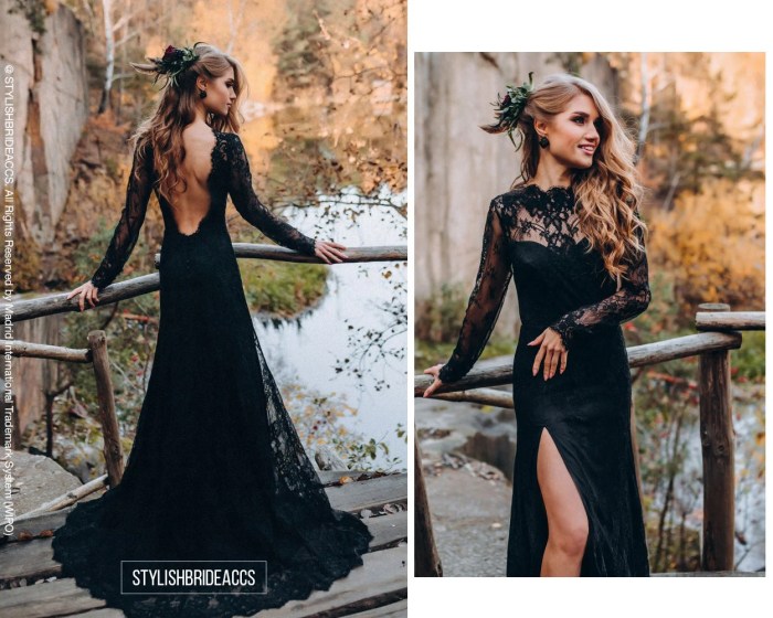 Beautiful black wedding dresses