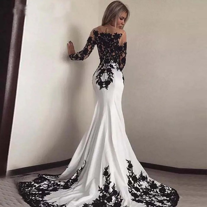 Gothic Black and White Wedding Dresses