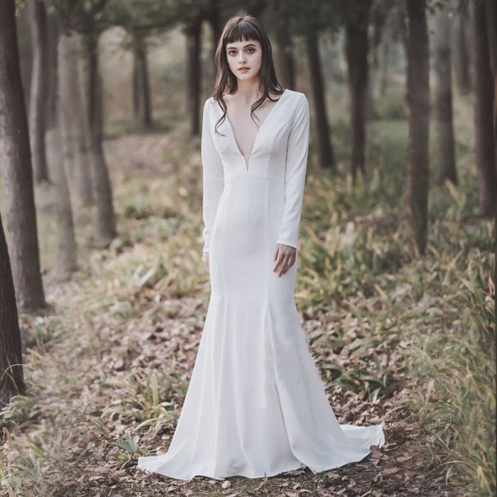 Trumpet Wedding Dress with Sleeves