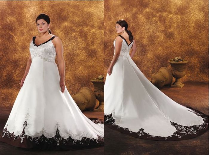 Plus size black and white wedding dresses